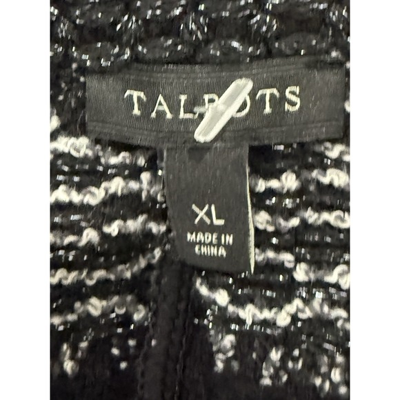 Talbots Cardigan Women XL Black Knit Sweater Shawl Neck Heavyweight Open Front - Picture 9 of 12